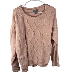 Palette Super Soft Dusty Rose Chenille Scoopneck Sweater EUC Sz L RUNS SMALL